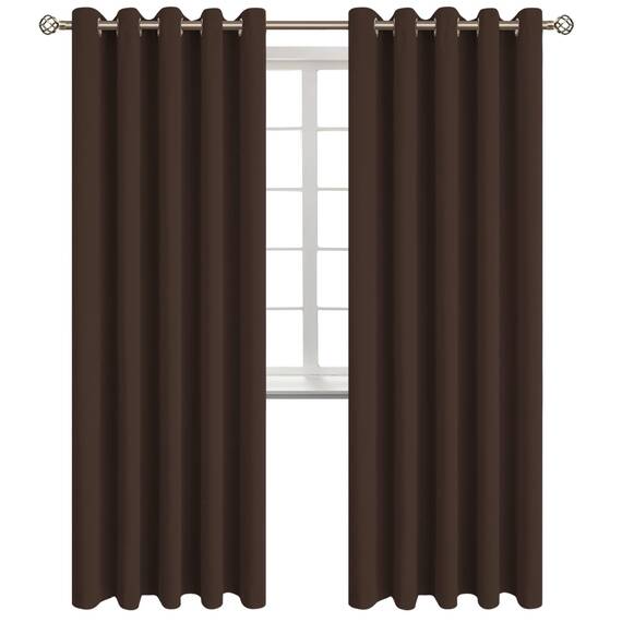 BGment Verdunkelungsvorhänge für Schlafzimmer – Ösen wärmeisolierte Raumverdunkelungsvorhänge für Wohnzimmer, Set mit 2 Paneelen (178 x 213 cm, Braun)