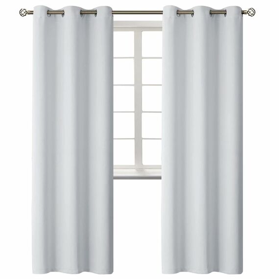 BGment Raumverdunkelungsvorhänge, 213 cm lang, mit Ösen, wärmeisoliert, Fensterbehandlungsvorhänge für Schlafzimmer, 2 Paneele, 106,7 x 213,3 cm, Grauweiß