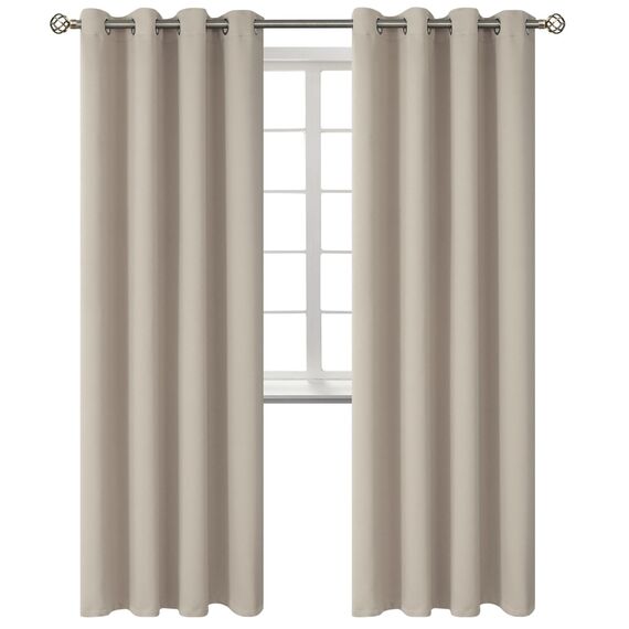 BGment Raumverdunkelungsvorhänge, 213,3 cm lang, mit Ösen, wärmeisolierte Vorhänge, Fensterbehandlungsvorhänge für Schlafzimmer, 2 Paneele, 132 x 213 cm, Kamelbraun