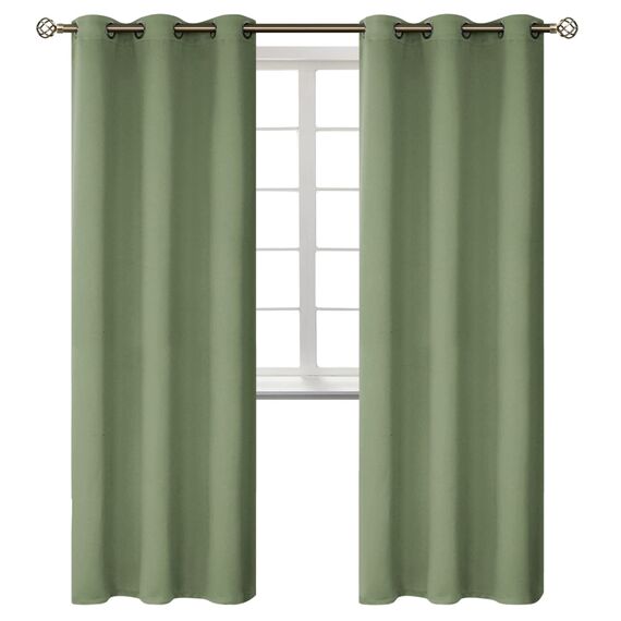 BGment Raumverdunkelungsvorhänge 213 cm lang - Ösen, wärmeisolierte Vorhänge, Fensterbehandlungsvorhänge für Schlafzimmer, 2 Paneele, 107 x 213 cm, grasgrün