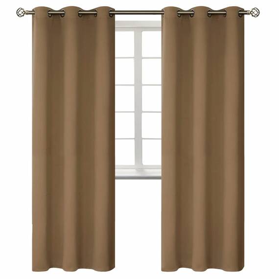 BGment Verdunklungsvorhänge für Wohnzimmer – Thermoisolierende Vorhänge für Schlafzimmer, 2 Paneele von 107 x 213 cm, Taupe