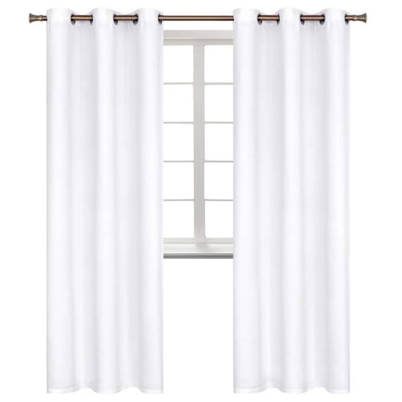 BGment Raumverdunkelungsvorhänge, 213,3 cm lang, mit Ösen, wärmeisolierte Vorhänge, Fensterbehandlungsvorhänge für Schlafzimmer, 2 Paneele, 96,5 x 213,3 cm, Reinweiß