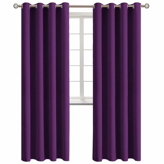 BGment Verdunkelungsvorhänge – Thermoisoliert Raumverdunkelung Schlafzimmer und Wohnzimmer Vorhang, Set von 2 Paneelen (132 x 213 cm, Königsviolett)