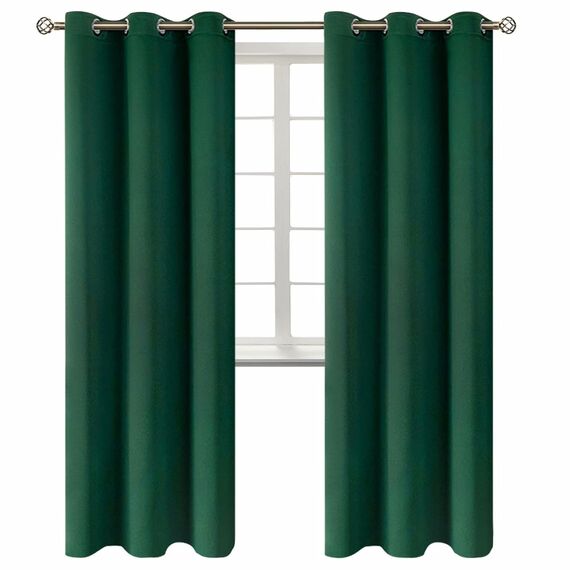BGment Verdunklungsvorhänge – Thermoisoliert Raumverdunkelung Schlafzimmer und Wohnzimmer Vorhänge, Set von 2 dekorativen Vorhängen (107,7 x 213,3 cm, Smaragdgrün)