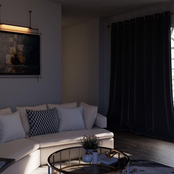 BGment Verdunkelungsvorhänge – Thermoisoliert Raumverdunkelung Schlafzimmer und Wohnzimmer Vorhang, Set von 2 Paneelen (132 x 213 cm, dunkelgrau)
