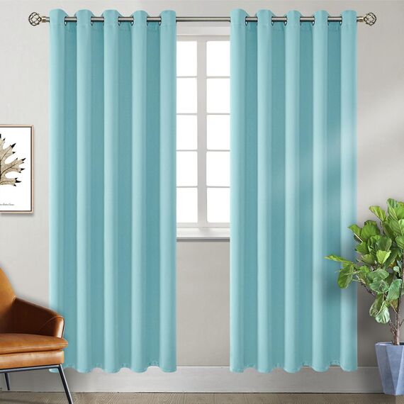 BGment Verdunkelungsvorhänge, Thermoisolierung, Raumverdunkelung, Schlafzimmer und Wohnzimmer, 2 Paneele (178,8 x 213,3 cm, Babyblau)