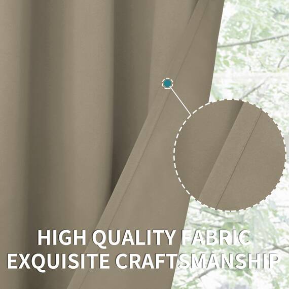 BGment Raumverdunkelungsvorhänge, 213 cm lang, mit Ösen, wärmeisoliert, Fensterbehandlungsvorhänge für Schlafzimmer, 2 Paneele, 96,5 x 213,3 cm, Kakao
