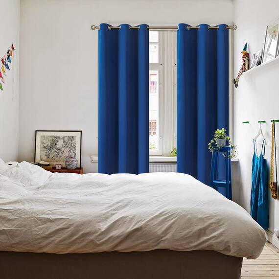 BGment Verdunkelungsvorhänge für Schlafzimmer, Thermoisolierung, Raumverdunkelungsvorhänge für Wohnzimmer, 106,7 x 213,3 cm, 2 Paneele, Königsblau