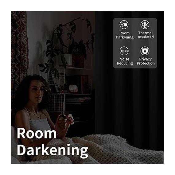 BGment Raumverdunkelungsvorhänge für Wohnzimmer und Schlafzimmer, 213 cm lang, 308 cm breit, extra breite Glasschiebetürplatte, dick isoliert, schützt die Privatsphäre, Dunkelgrau