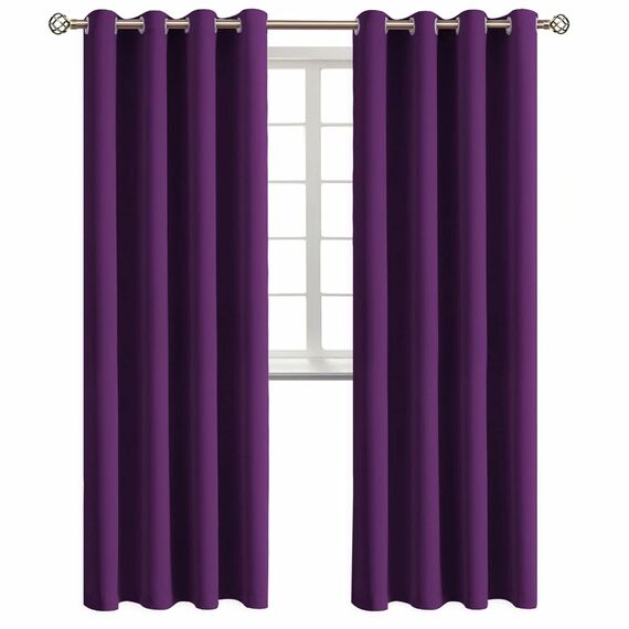 BGment Verdunkelungsvorhänge – Thermoisolierter Raumverdunkelungsvorhang für Schlafzimmer und Wohnzimmer, Set mit 2 Paneelen (132 x 244 cm, Königsviolett)
