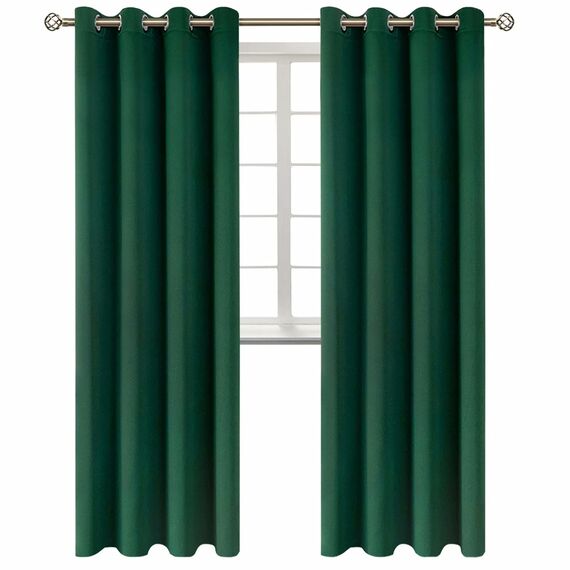 BGment Verdunkelungsvorhänge mit Ösen, 2 Paneele, 52 W x 95 cm, Smaragdgrün