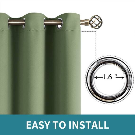 BGment Raumverdunkelungsvorhänge, 249 cm lang – Ösen, wärmeisolierte Vorhänge, Fensterbehandlungsvorhänge für Schlafzimmer, 2 Paneele, 132 x 249 cm, grasgrün