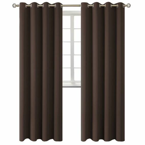 BGment Verdunklungsvorhänge für Schlafzimmer – Thermoisolierte Raumverdunkelungsvorhänge für Wohnzimmer, Set von 2 Paneelen (132 x 244 cm, braun)