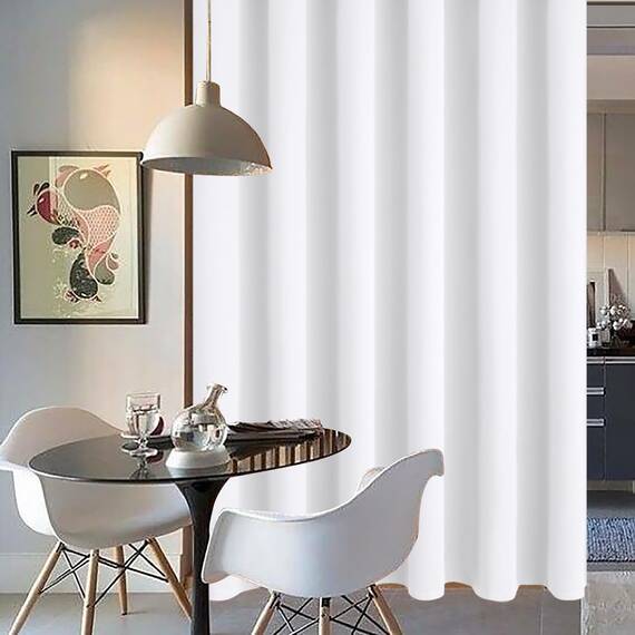 BGment Raumverdunkelungsvorhänge für Wohnzimmer, 213 cm lang, extra breite Glasschiebetürvorhänge, dick, wärmeisoliert, Sichtschutzvorhang, 1 Panel, reines Weiß, 305 cm breit