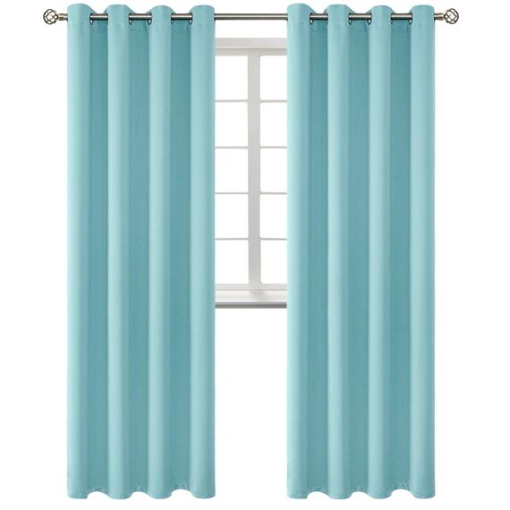 BGment Verdunkelungsvorhänge, Thermoisolierung, Raumverdunkelung, Schlafzimmer und Wohnzimmer, 2 Paneele (132 x 244 cm, Babyblau)
