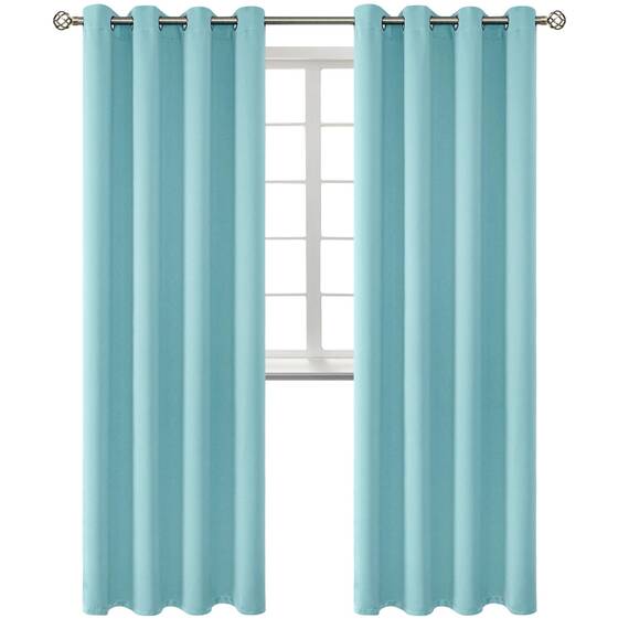 BGment Verdunkelungsvorhänge, Thermoisolierung, Raumverdunkelung, Schlafzimmer und Wohnzimmer, 2 Paneele (140 x 244 cm, Babyblau)