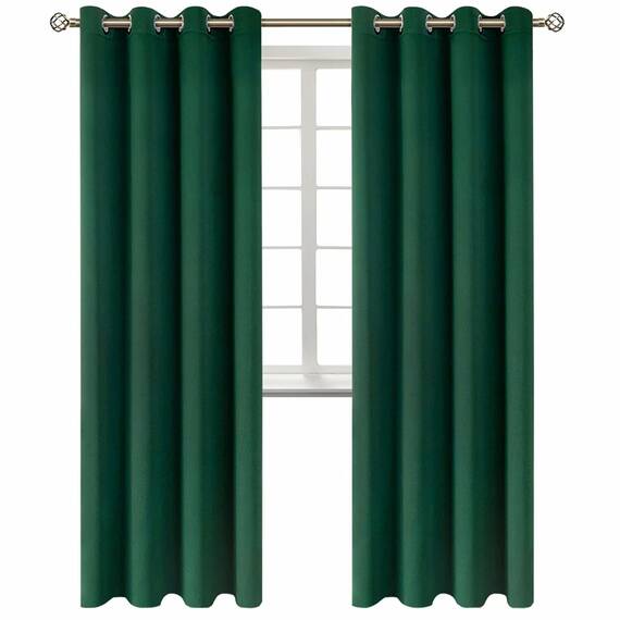 BGment Weihnachts-Verdunkelungsvorhänge, mit Ösen, wärmeisoliert, Raumverdunkelung, Schlafzimmer und Wohnzimmer, 2 Stück, dekorative Vorhangpaneele (132 x 213 cm, Smaragdgrün)