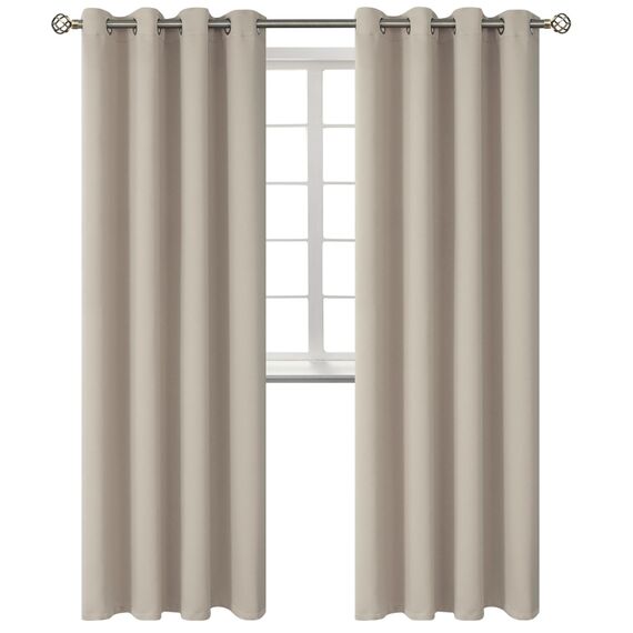 BGment Raumverdunkelungsvorhänge, 240 cm lang, mit Ösen, wärmeisolierte Vorhänge, Fensterbehandlungsvorhänge für Schlafzimmer, 2 Paneele, 132 x 244 cm, Kamelbraun