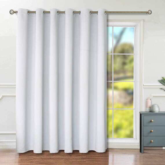BGment Große Raumverdunkelungsvorhänge, modischer Schiebetürvorhang, 308 x 213 cm, breiter Thermo-Raumteiler-Fenstervorhang, 1 Panel, grauweiß, 213 x 308 cm (L x B)