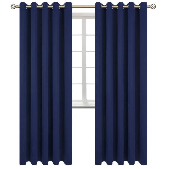 BGment Verdunkelungsvorhänge für Schlafzimmer – Thermoisolierte Vorhänge für Wohnzimmer, Set mit 2 Paneelen (178,8 x 213,3 cm, Marineblau)