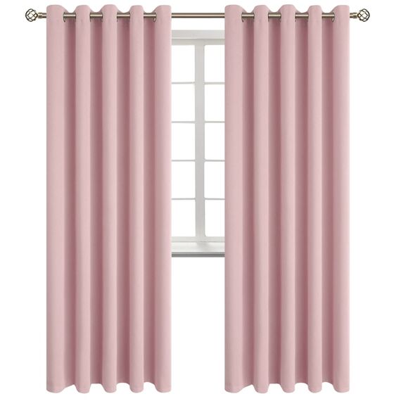 BGment Raumverdunkelungsvorhänge 213 cm lang – Ösen, wärmeisoliert, Fensterbehandlungsvorhänge für Schlafzimmer, 2 Paneele, 178 x 213 cm, Babyrosa