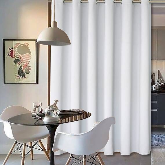 BGment Große Raumverdunkelungsvorhänge, modischer Schiebetürvorhang, 308 x 213 cm, breiter Thermo-Raumteiler-Fenstervorhang, 1 Panel, grauweiß, 213 x 308 cm (L x B)