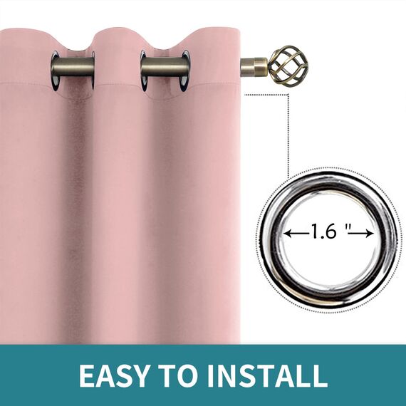 BGment Raumverdunkelungsvorhänge 213 cm lang – Ösen, wärmeisoliert, Fensterbehandlungsvorhänge für Schlafzimmer, 2 Paneele, 178 x 213 cm, Babyrosa