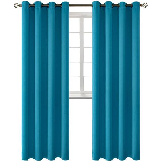BGment Verdunkelungsvorhänge - Ösen Thermoisolierte Raumverdunkelung Schlafzimmer und Wohnzimmer Vorhänge Set mit 2 Paneelen (132 x 249 cm, Pfauenblau)