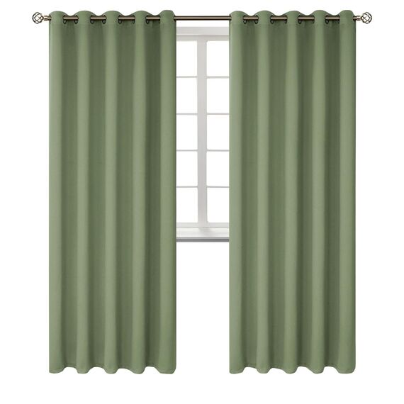BGment Raumverdunkelungsvorhänge, 213 cm lang, mit Ösen, wärmeisoliert, Fensterbehandlungsvorhänge für Schlafzimmer, 2 Paneele, 178 x 213 cm, Grasgrün