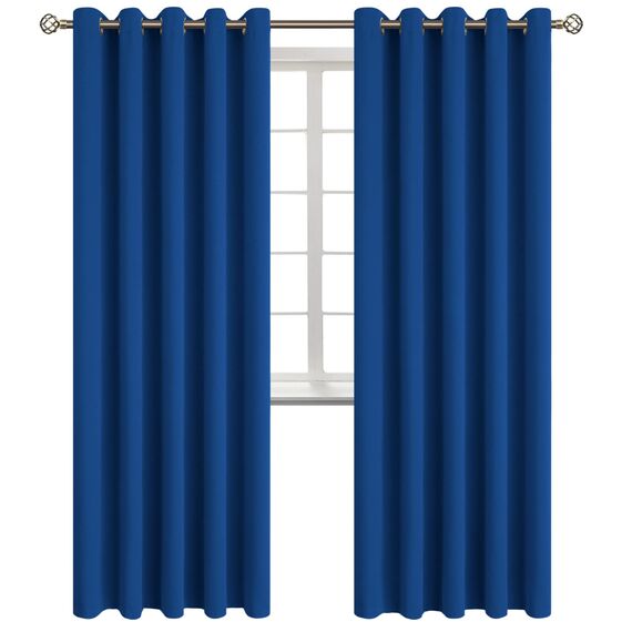 BGment Verdunkelungsvorhänge für Schlafzimmer – Thermoisolierte Vorhänge für Wohnzimmer, 178 x 213 cm, 2 Paneele, Königsblau