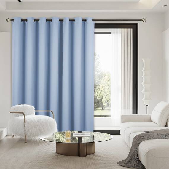 BGment modischer Schiebetürvorhang, breit, Thermo-Verdunkelungsvorhänge, Raumteiler, Fenstervorhang, 1 Panel, Spa-Blau, 254 x 244 cm (L x B)