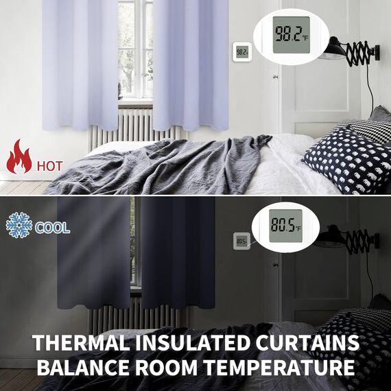 BGment Raumverdunkelungsvorhänge 244 cm lang – Ösen wärmeisolierte Vorhänge für Schlafzimmer, 2 Paneele, 132 x 244 cm, Lavander
