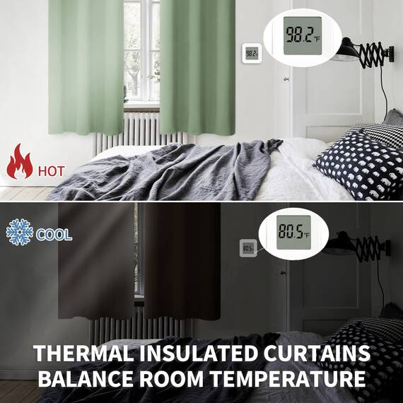 BGment Raumverdunkelungsvorhänge, 249 cm lang – Ösen, wärmeisolierte Vorhänge, Fensterbehandlungsvorhänge für Schlafzimmer, 2 Paneele, 132 x 249 cm, grasgrün