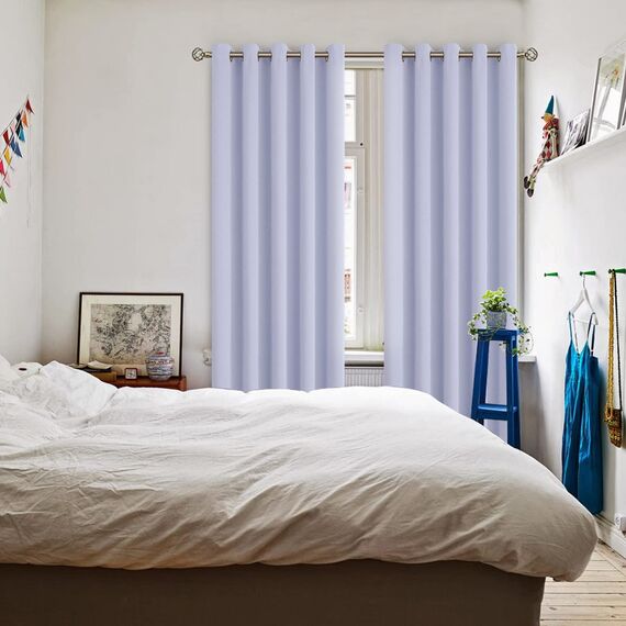 BGment Verdunkelungsvorhänge, Thermoisolierung, Raumverdunkelung, Schlafzimmer und Wohnzimmer, 2er-Set Paneele (178,8 x 213,3 cm, Lavendel)