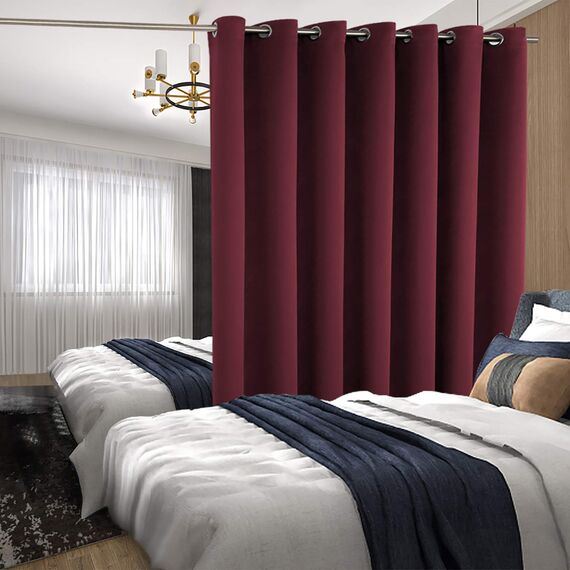 BGment Schiebetürvorhang, Weihnachtsrot, 244 cm lang, breiter Raumteiler-Vorhang für Schlafzimmer, Privatsphäre, isolierter Ösenvorhang, Raumtrenner-Vorhang, 1 Panel, 254 x 244 cm