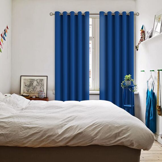 BGment Verdunkelungsvorhänge für Schlafzimmer – Thermoisolierte Vorhänge für Wohnzimmer, 178 x 213 cm, 2 Paneele, Königsblau