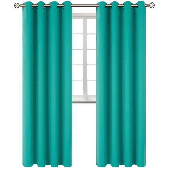 BGment Raumverdunkelungsvorhänge 274 cm lang – Ösen, wärmeisolierte Vorhänge, Fensterbehandlungsvorhänge für Schlafzimmer, 2 Paneele, 132 x 274 cm, Blaugrün