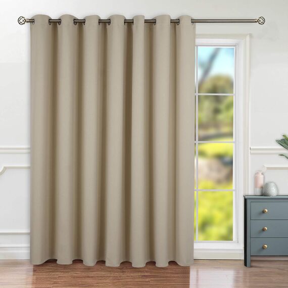 BGment Beige Schiebetürvorhang 274 cm lang – Breite Raumverdunkelung Raumteiler-Vorhang für Schlafzimmer, Privatsphäre, isolierte Ösen, Raumtrenner, Vorhang, 1 Panel, 254 x 274 cm