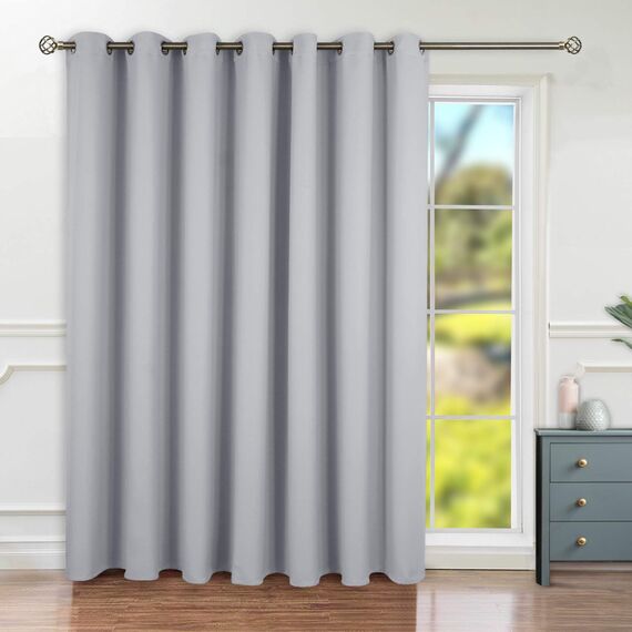 BGment Fashion Schiebetürvorhang, Breite Thermo-Verdunkelungsvorhänge, Raumverdunkelung, Raumteiler, Fenstervorhang, 1 Panel, Hellgrau, 274 cm Länge x Breite 254 cm