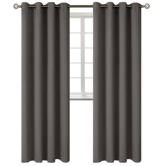 BGment Verdunkelungsvorhänge - Ösen Thermoisolierte Raumverdunkelung Schlafzimmer und Wohnzimmer Vorhänge Set mit 2 Paneelen (132 x 274 cm, Grau)