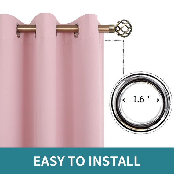 BGment modischer Schiebetürvorhang, Breite Thermo-Verdunkelungsvorhänge, Raumteiler, Fenstervorhang, 1 Panel, Rosa, Länge 244 cm x Breite 457 cm