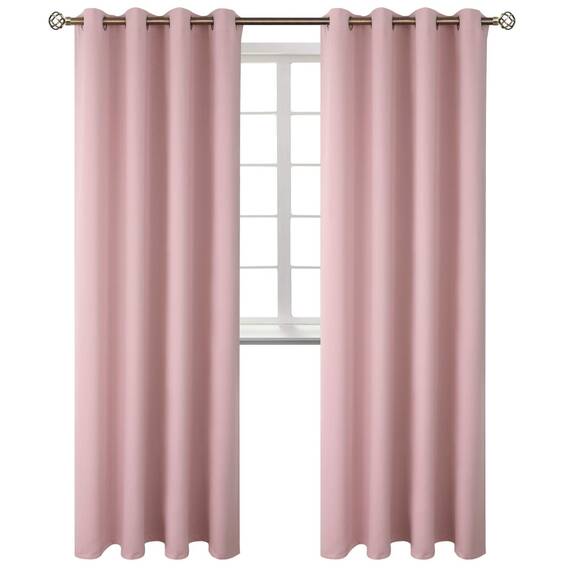 BGment Raumverdunkelungsvorhänge, 308 cm lang – Ösen, wärmeisolierte Vorhänge, Fensterbehandlungsvorhänge für Schlafzimmer, 2 Paneele, 132 x 308 cm, Babyrosa