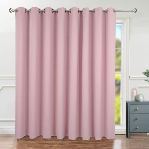BGment modischer Schiebetürvorhang, Breite Thermo-Verdunkelungsvorhänge, Raumteiler, Fenstervorhang, 1 Panel, Rosa, Länge 244 cm x Breite 457 cm