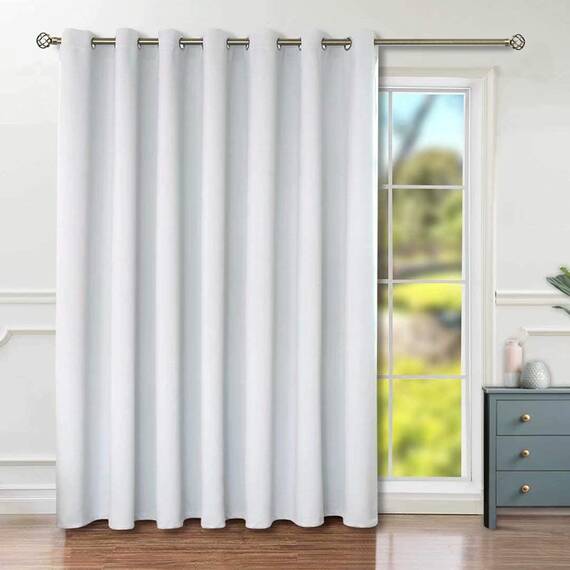 BGment Raumverdunkelungsvorhänge, modischer Schiebetürvorhang, 254 x 213 cm, breiter Thermo-Raumteiler-Fenstervorhang, 1 Panel, grauweiß, 213 x 254 cm (L x B)