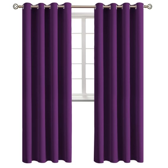 BGment Verdunkelungsvorhänge - Ösen Thermoisolierte Raumverdunkelung Schlafzimmer und Wohnzimmer Vorhänge Set mit 2 Paneelen (132 x 274 cm, Lila)
