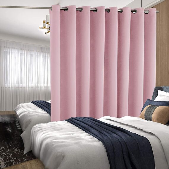 BGment modischer Schiebetürvorhang, Breite Thermo-Verdunkelungsvorhänge, Raumteiler, Fenstervorhang, 1 Panel, Rosa, Länge 244 cm x Breite 457 cm