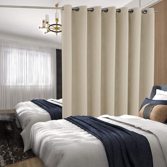 BGment Beige Schiebetürvorhang 274 cm lang – Breite Raumverdunkelung Raumteiler-Vorhang für Schlafzimmer, Privatsphäre, isolierte Ösen, Raumtrenner, Vorhang, 1 Panel, 254 x 274 cm