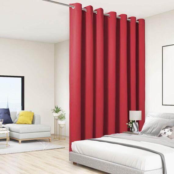 BONZER Extra breiter Raumteiler-Vorhang, blickdicht, blickdicht, Ösenvorhänge für Wohnung, Studio, 274 x 305 cm (L x B), 1 Panel, Rot