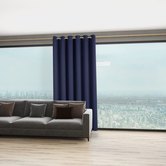 BONZER Raumteiler-Vorhang, blickdicht, wärmeisoliert, Verdunkelungsvorhänge für Schiebefenster, 228 x 178 cm (L x B), 1 Panel, Marineblau