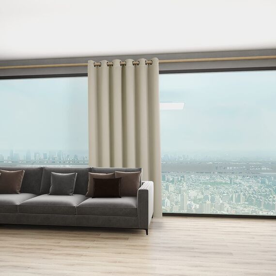 Bonzer Raumteiler, Verdunkelungsvorhang, breite Raumverdunkelung, Absolute Privatsphäre, geräuschreduzierend, für Schlafzimmer, 228 x 178 cm (L x B), 1 Panel, Creme